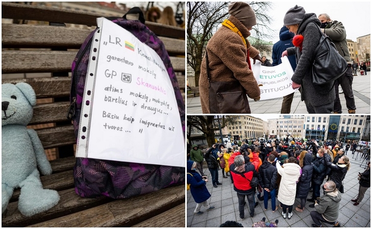 Proteste prieš galimybių pasą vaikams – raginimas juos ginti net ginklu: neleisime įkišti chemijos