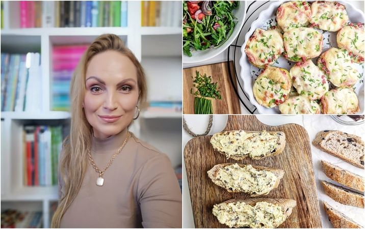 Aistra: K.Požienė vadina save receptų kolekcininke. Šį pomėgį įrodo už jos nugaros išrikiuotos maisto gaminimo knygos.