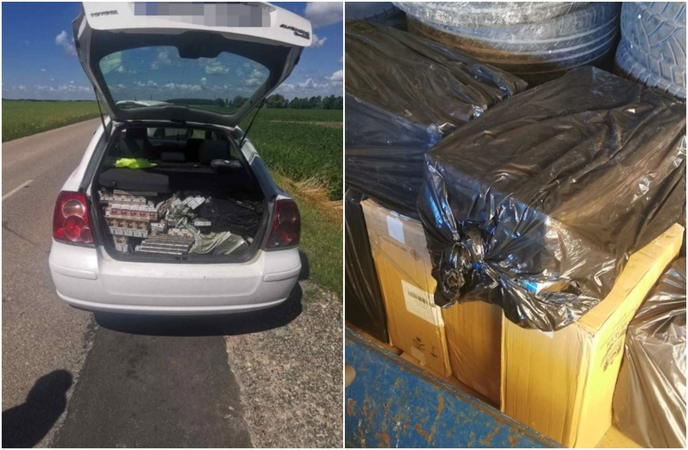 Į Pagėgių pasieniečių rankas pateko daugiau nei 14 tūkst. pakelių kontrabandinių cigarečių