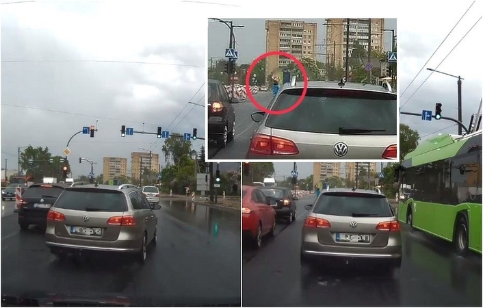 Kaunietis piktinasi: praleisto automobilio vairuotojas atsidėkojo necenzūriniu gestu