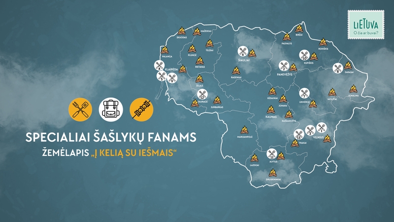 Šašlykų mėgėjams – naujasis „Keliauk Lietuvoje“ teminis žemėlapis „Į kelią su iešmais“