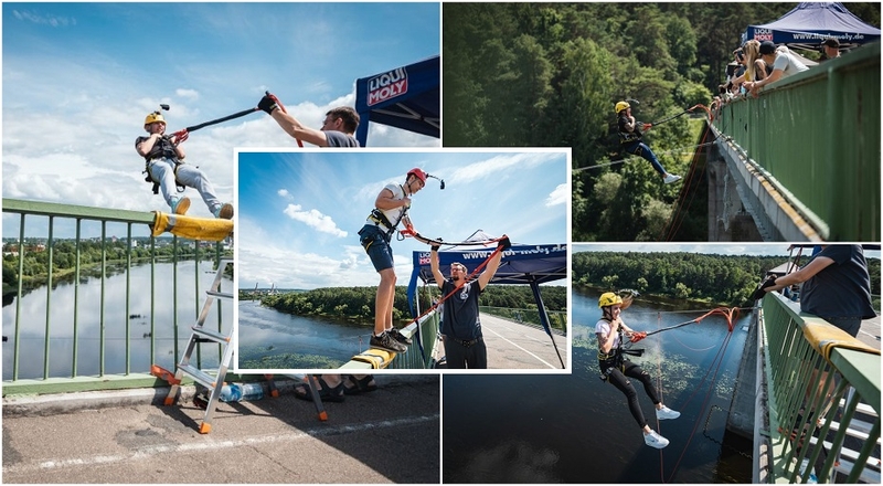 Adrenalino mėgėjų šuoliai su virve nuo tilto: tarp pasiryžusių – ir 70-metį perkopusi senjorė