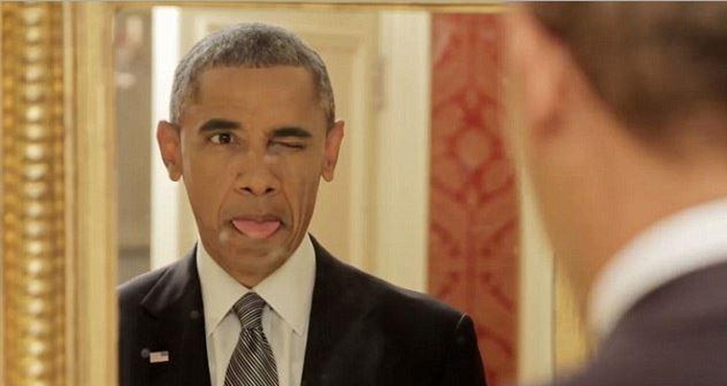 B. Obama juokingame filmuke atskleidė savo humoro jausmą