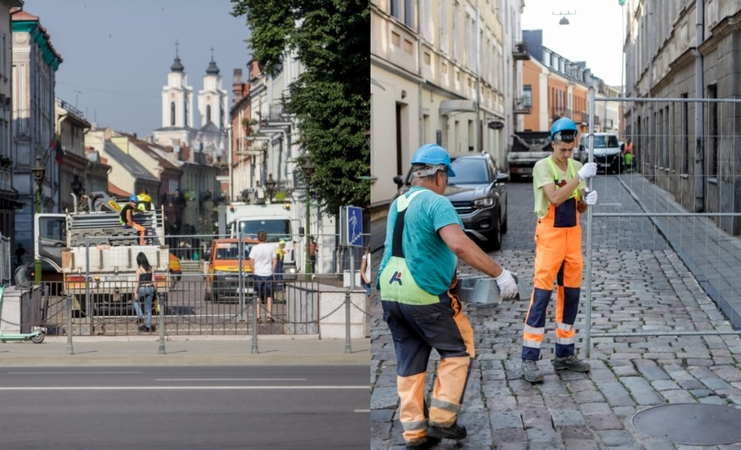 Vilniaus gatvė uždaroma: statomos užtvaros, vaikomi žmonės