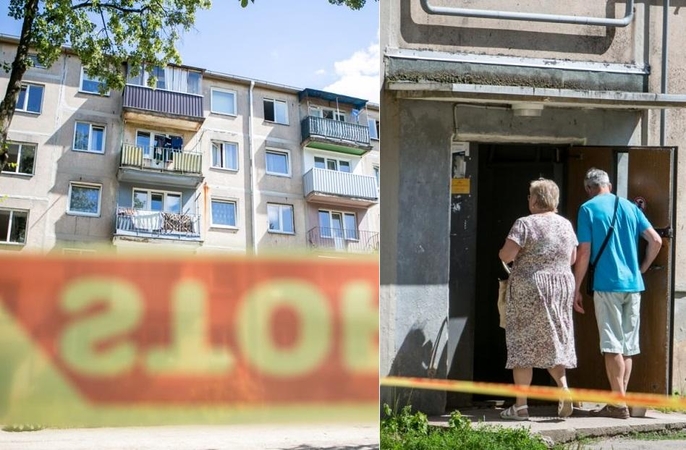 Ilgai: nors žadėta, kad gyventojai į namus galės grįžti po mėnesio, remonto darbai name dar net nepradėti.