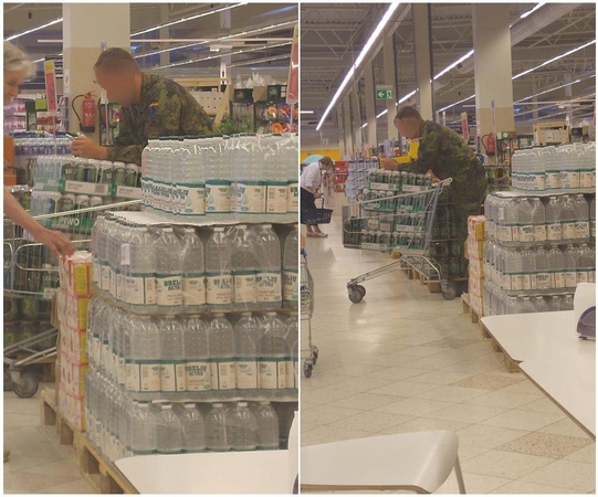 Kauniečius nustebino karių pirkinys: vežimėlyje – ne viena dėžė alaus?