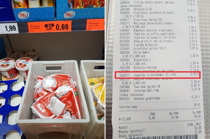 Už akcinį jogurtą „Lidl“ kasoje sumokėjo visą kainą: būkite budrūs!