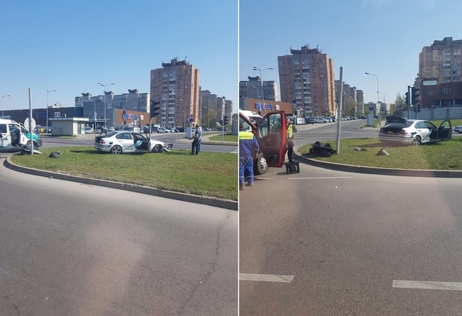 Šilainiuose BMW susidūrė su „Citroen“, tada dar rėžėsi į stulpą