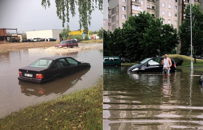 Smarki liūtis Kaune sukėlė chaosą: kai kurios gatvės buvo sunkiai pravažiuojamos