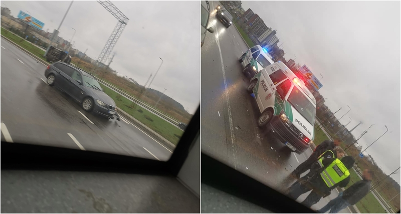 Per avariją sostinėje „Toyota“ apvirto ant šono, BMW vairuotojas – girtas