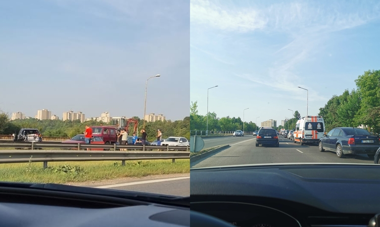 Trijų automobilių avarija prie „Megos“ sukėlė dideles spūstis