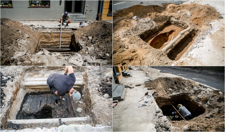 Vilniaus gatvės rekonstrukcija pažėrė pirmuosius lobius: rastos XVII a. monetos