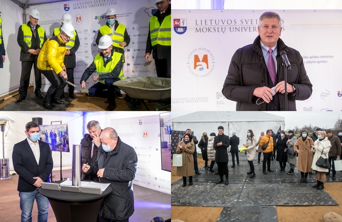 Startas: unikalaus projekto statybų pradžia pažymėta įkasant kapsulę.