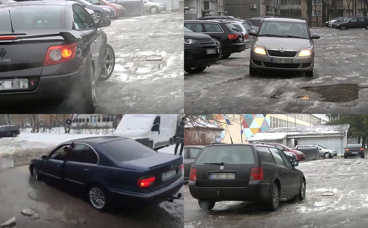 Per milžiniškas duobes kauniečiai nepatenka į namus: šis kiemas yra tragedija