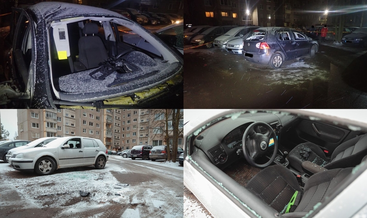 Sprogimas Šilainiuose: tarp sulaikytų „VW Golf“ niokotojų – ir nepilnametis