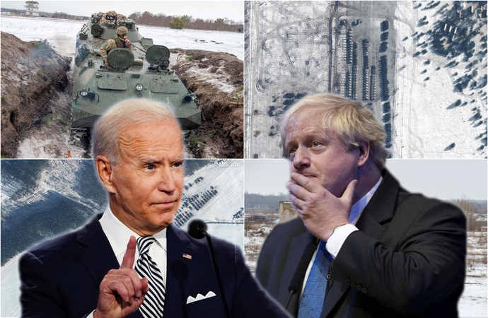 Joe Bidenas (kairėje) ir Borisas Johnsonas (dešinėje)