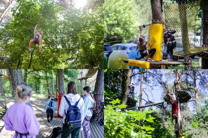 Laisvė: užsisėdėję prie kompiuterių, mokslo metų baigimo šventes moksleiviai perkėlė po atviru dangumi.