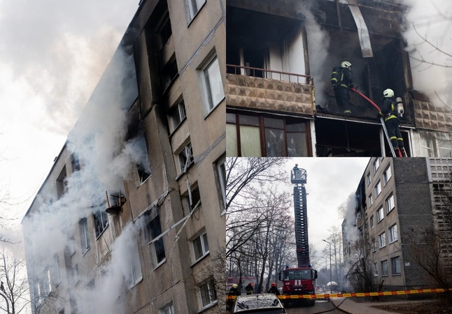 Savivaldybės komisija nusprendė sutvirtinti degusį Viršuliškių daugiabutį