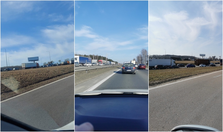 Prie išvažiavimų iš Kauno – didžiulės spūstys, prie Rokų – penkių automobilių avarija