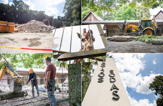 Lietuvos zoologijos sode karaliauja statybų technika: buvę gyvūnų namai virsta griuvėsiais