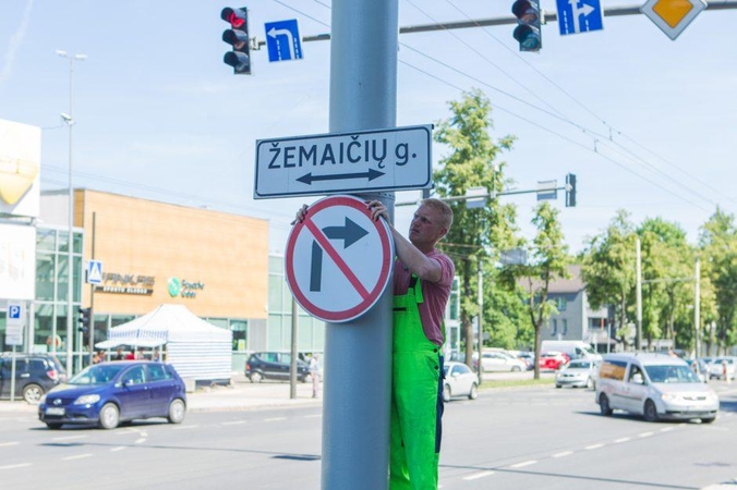 Kelininkai atvėrė dalį Žemaičių gatvės įkalnės: jau galima pasiekti gimnaziją