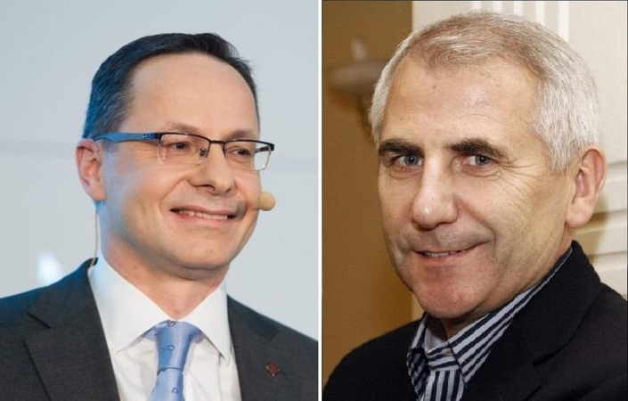 Žygimantas Pavilionis (kairėje) ir Vygaudas Ušackas (dešineje)