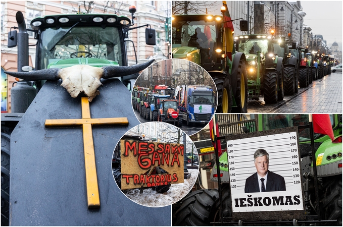 Protestuojančių ūkininkų technika – jau Vilniuje: „Nėra ūkininkų, nėra maisto, nėra ateities“