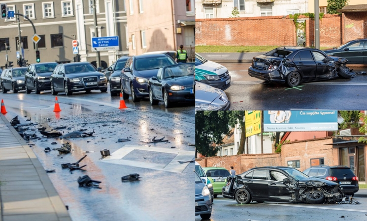 Avarijos Senamiestyje liudininkai: „Mercedes-Benz“ atskriejo dideliu greičiu