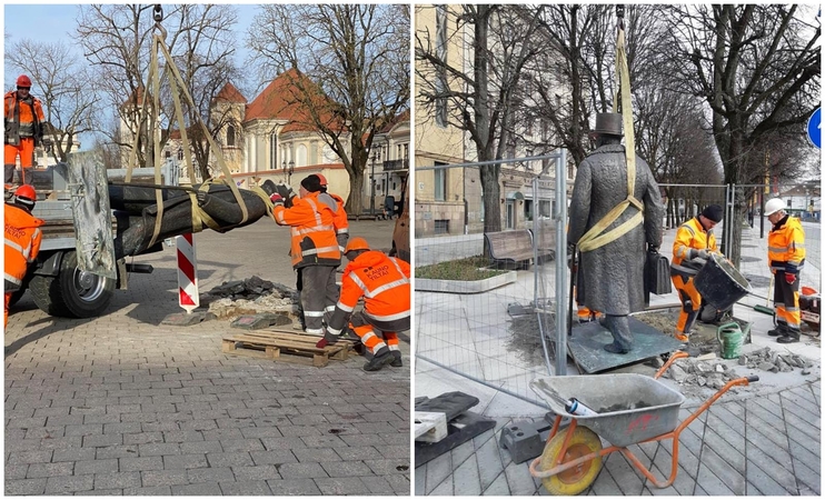 Burmistro paminklas grįžo į Laisvės alėją