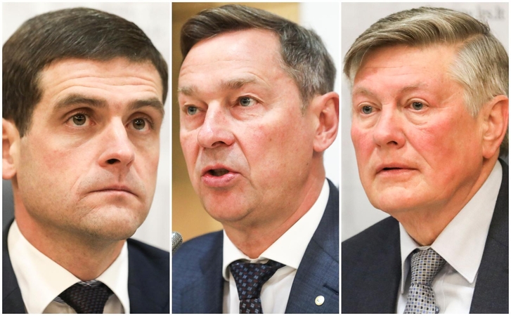Remigijus Žemaitaitis (iš kairės), Artūras Zuokas, Artūras Paulauskas