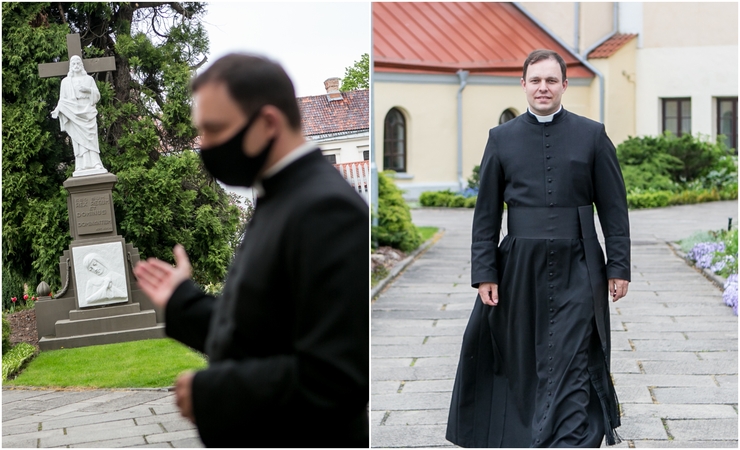 Laukia: nors prie pokyčių klierikai prisitaikė greit, kunigas R.Norkus nekantriai laukia, kada šalis išsivaduos iš karantino gniaužtų.