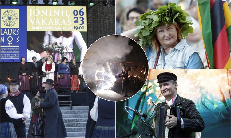 Joninių šventė – naujame skvere: nuo tradicinių dainų iki efektingo ugnies šou
