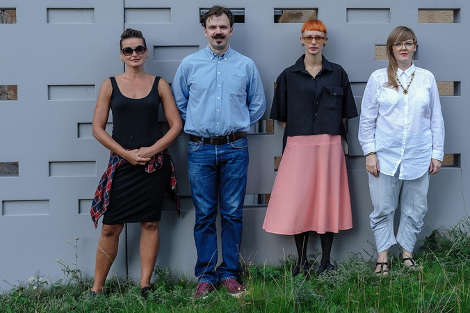 Šiemečio festivalio „IKRA mada“ rengėjai – E.Vigelytė, L.Andrikis, A.Labžentytė ir J.Sutkutė.