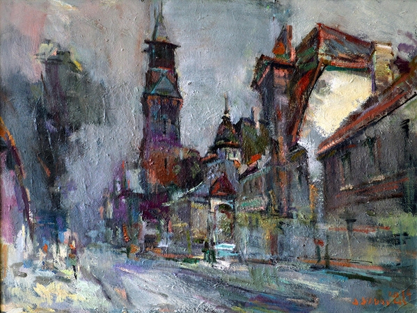 A.Vadoklio paveikslas „Liepų gatvė“ (2014).