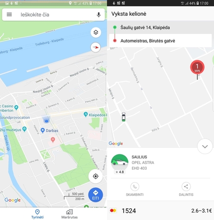 Situacija: klaipėdietis savo išmaniojo telefono ekrane stebėjo, kaip pavėžėtojas jo sąskaita netrukdomai važinėja centrinėmis miesto gatvėmis.