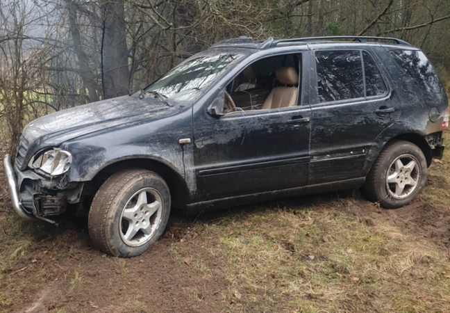 Nuo pasieniečių sprukęs kontrabandininkas automobiliu išvertė tvorą ir rėžėsi į medį