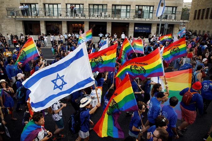 Tūkstančiai žmonių dalyvavo homoseksualų parade Jeruzalėje