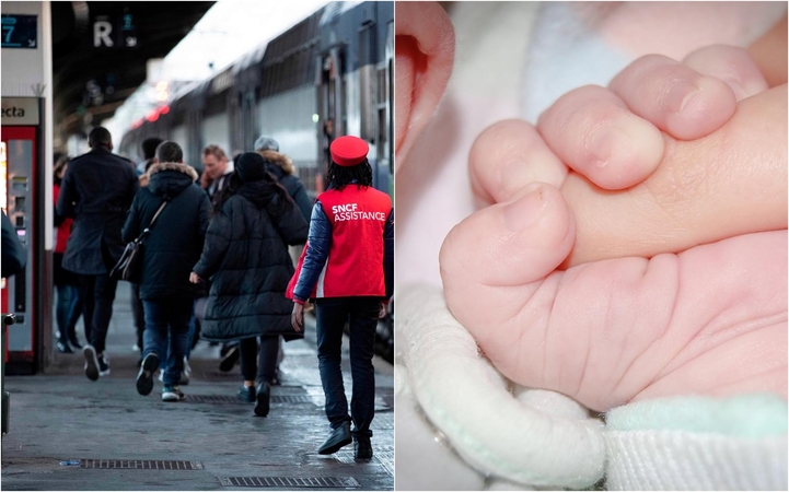 Streikų įkarštyje Paryžiaus priemiesčio traukinyje moteris pagimdė kūdikį