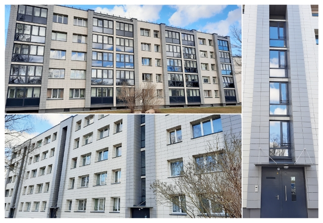 Daugiabutis S. Dariaus ir S. Girėno g. 40, Plungėje, po renovacijos.