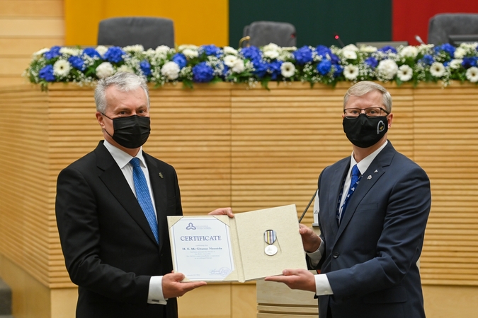 G. Nausėda apdovanotas Baltijos Asamblėjos medaliu