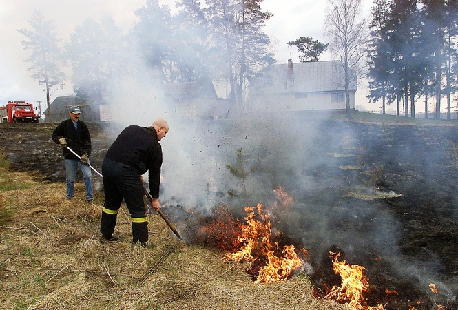 Šiemet Kauno apskrityje – 160 degančios žolės gaisrų