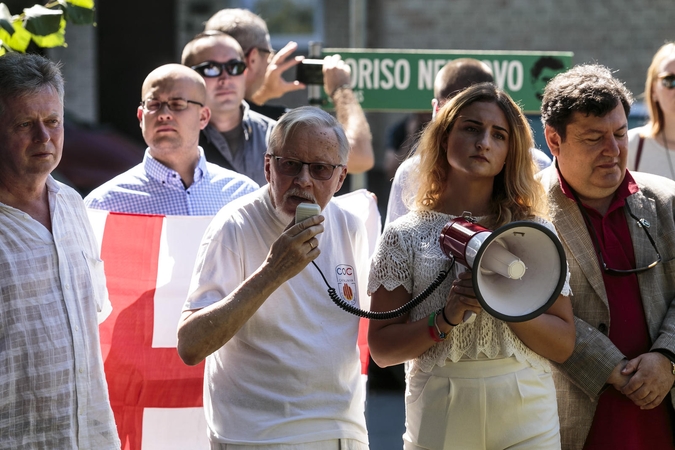 Prie Rusijos ambasados paminėtos 10-osios karo Gruzijoje metinės