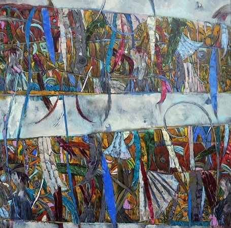 Š. Šarkauskas. Tik žaidimas. 2023. Aliejus, drobė, 100 X 100 cm.