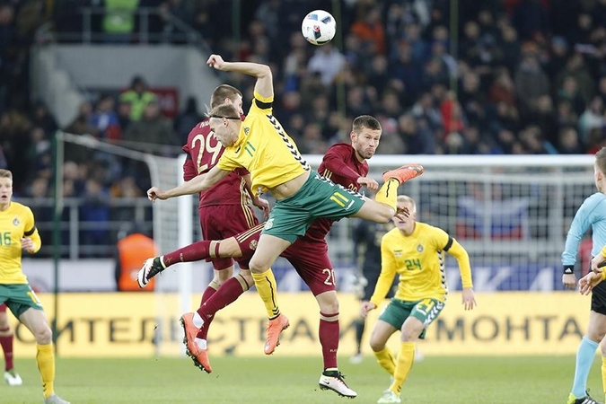 Efektyvios Rusijos futbolininkų atakos nubaudė lietuvius
