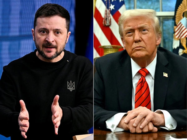 Volodymyras Zelenskis ir Donaldas Trumpas