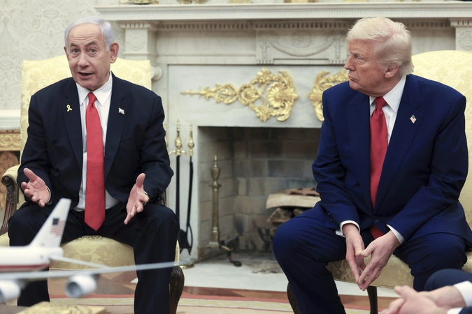  Benjaminas Netanyahu ir Donaldas Trumpas