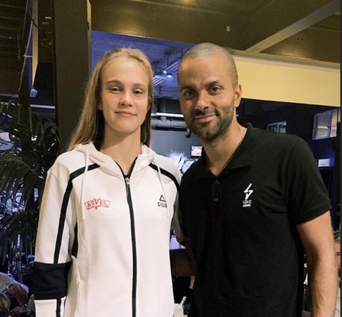 Justė Jocytė ir Tony Parkeris