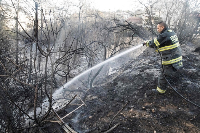 Gaisras Izraelyje numalšintas, sulaikyti penki įtariamieji