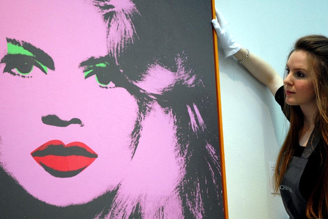 Aukcione bus parduodamas A.Warholo sukurtas aktorės B.Bardot portretas