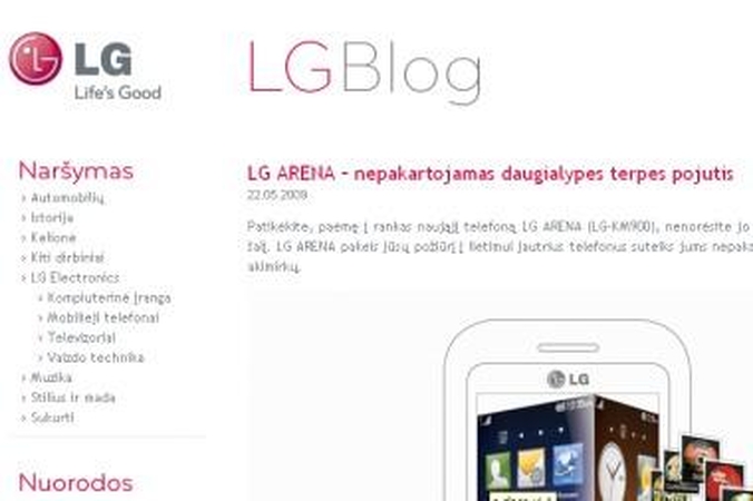 LG pradėjo rašyti tinklaraštį
